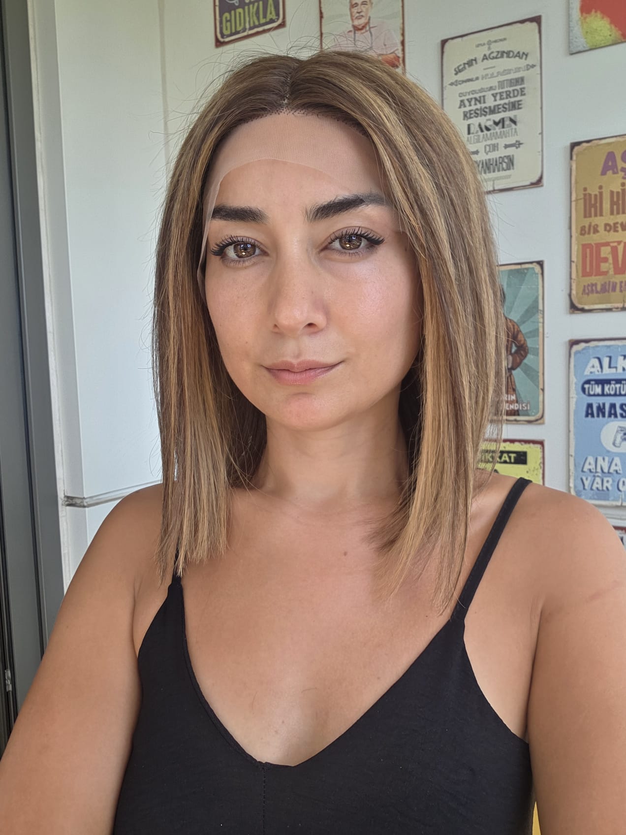 GERÇEK SAÇ TÜL PERUK 55NO